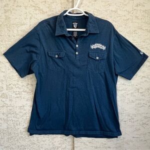 Kuhl Blue Polo Sierra Nevada Patch on Chest Sz X-Large Chest Pockets